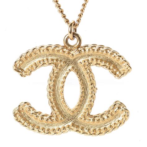 chanel cc gold pendant|genuine chanel necklace.